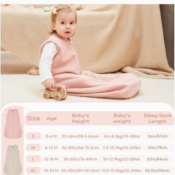 NWT Loxxii Baby Sleep Sack 18/24M Blush W/Double Zipper - Picture 2 of 11